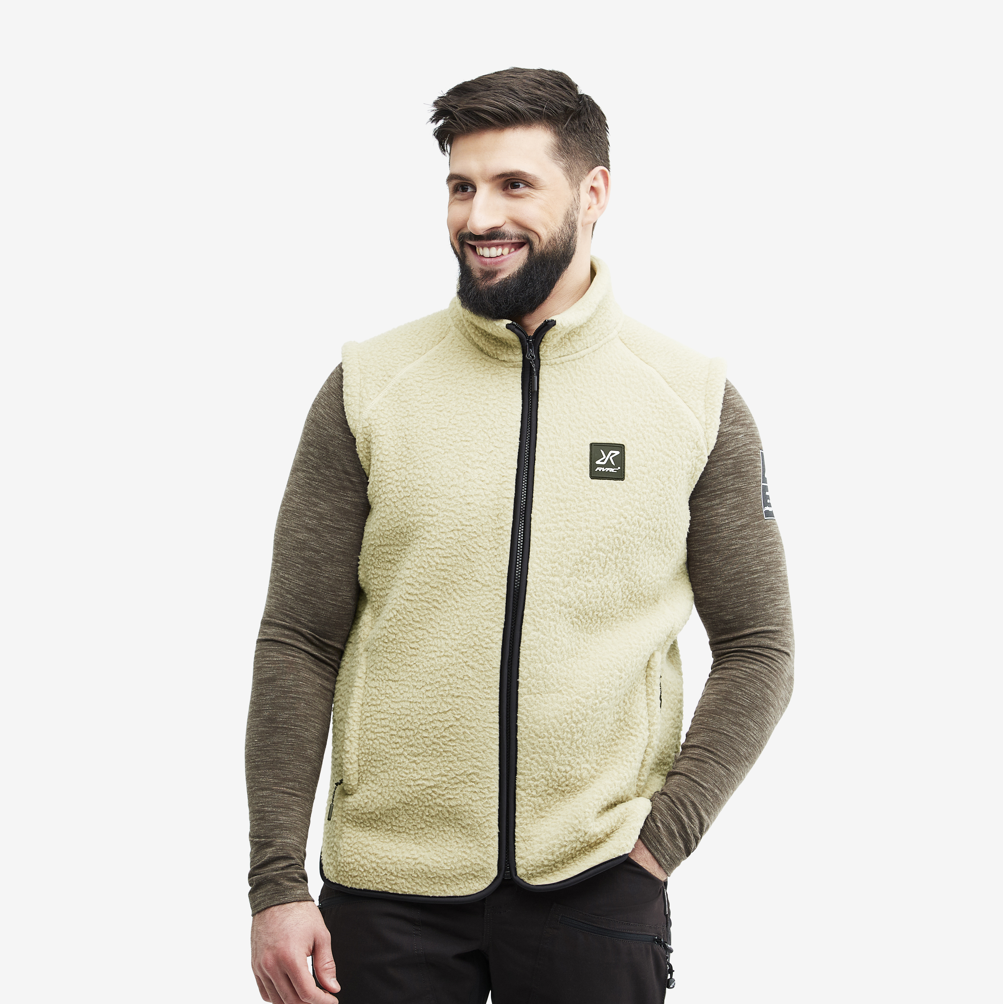 Sherpa Vest Beige Khaki Herr, 